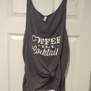 Bella Canvas Charcoal Tank Top with White Graphic